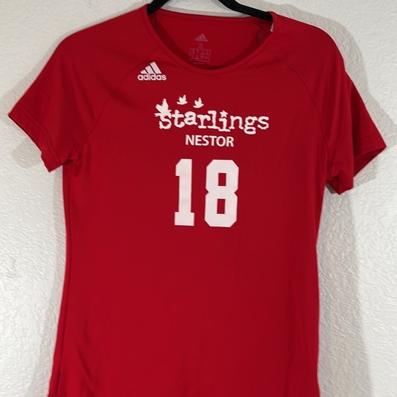 ADIDAS HI LO JERSEY RED & WHITE SHORT SLEEVE SIZE SMALL NEW - Picture 3 of 10